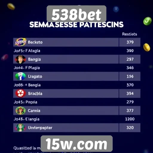 Estatísticas de jogos populares na plataforma 538bet